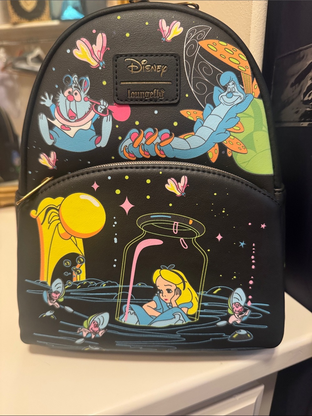 Disney x Loungefly Alice in Wonderland Black Mini Backpack